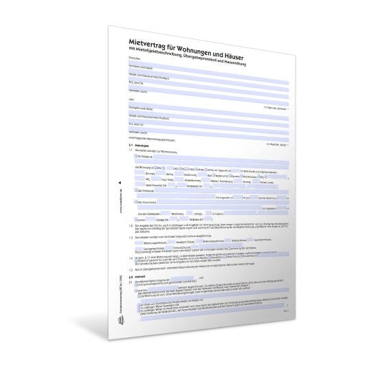 Mietvertrag Wohnung/Haus Formular Set PDF und Word Vorschau