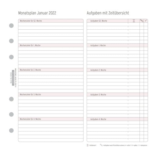 Chronoplan Monatsplan 50512 96 x 172 mm