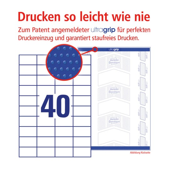 selbstklebend abl/ösbar Wei/ß Avery 6467 Etiketten 1,27 cm x 3,5 cm 2000 St/ück
