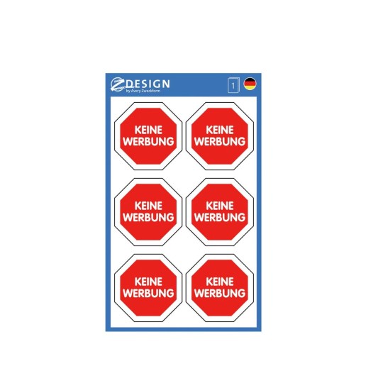 selbstklebend Avery Zweckform Keine Werbung Briefkastensticker Sticker 