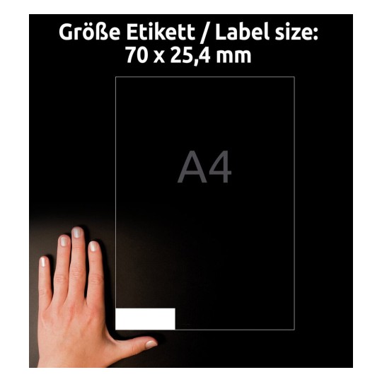 AVERY Zweckform Universal Etiketten 70 x 25,4 mm weiß 3.300 Etiketten