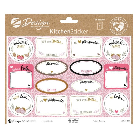 Kuchen Sticker Mit Herz Selbstgemacht Avery Zweckform
