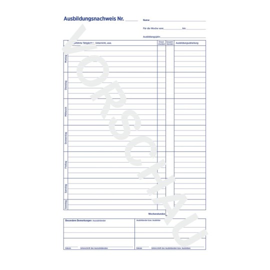 Ausbildungsnachweis 2831 Avery Zweckform