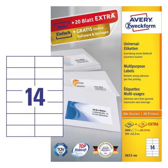 Etiketten Drucken 14 universal etiketten 3653 200 avery zweckform Etiketten Drucken 14 universal etiketten 3653 200 avery zweckform