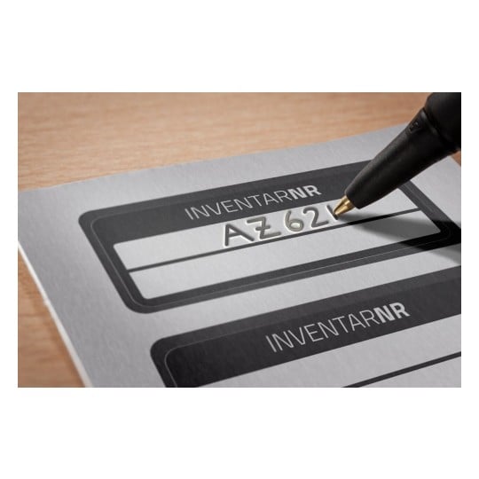 6921 4004182069219 Etikett Inventar Inventar-Etikett Aluminium schwarz 2 Felder 1 part