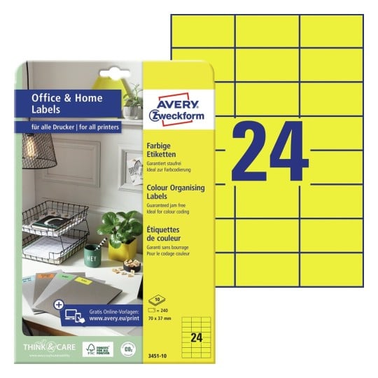 Organisations-Etiketten 3451-10 Inhalt: 240 Etiketten / 10 Bogen