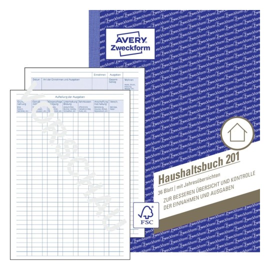 Haushaltsbucher Kegelbucher Avery Zweckform