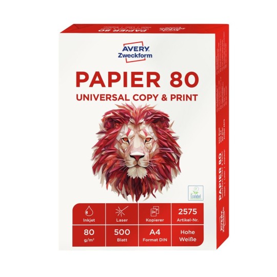 Avery Zweckform 2563 Drucker-/Kopierpapier 500 Blatt 90 g/m² DIN A4 Papier ho... 