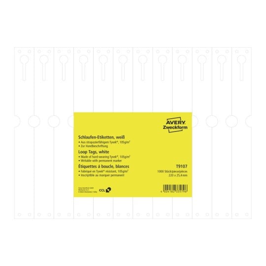 Schlaufen-Anhänger, Tyvek® 105g/m², zur Handbeschriftung T9107