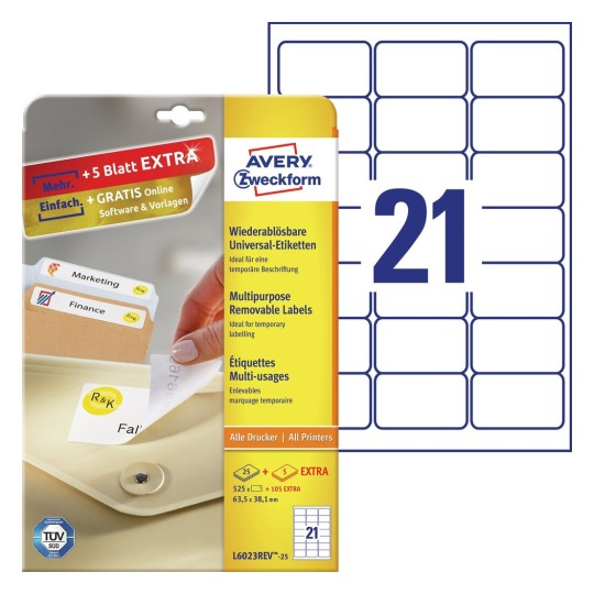 Universal Etiketten L6023rev 25 Avery Zweckform
