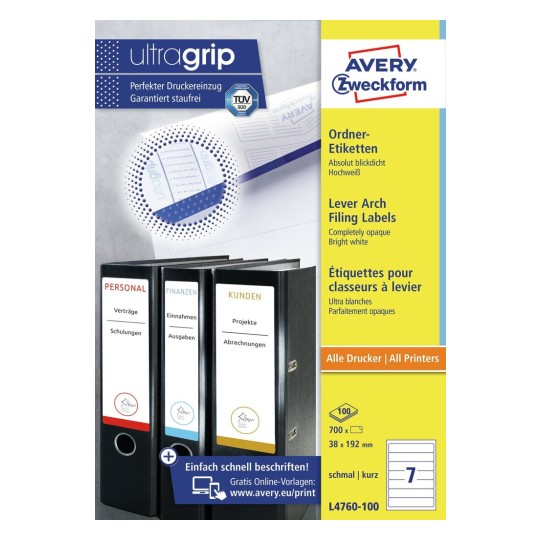 Ordneretiketten L4760 100 Avery Zweckform