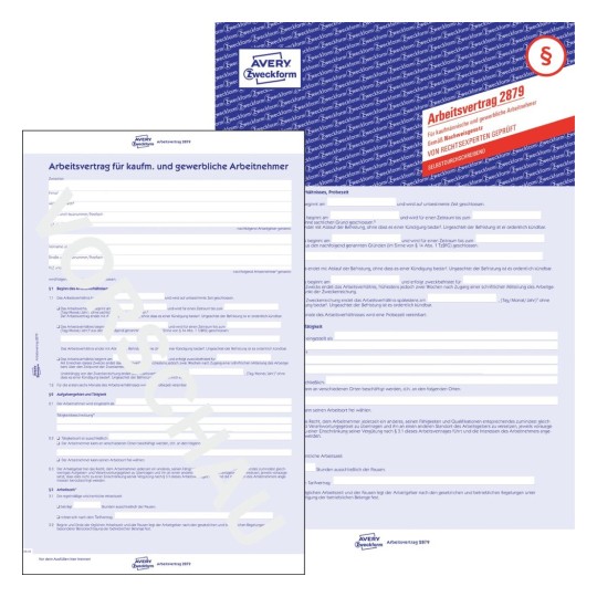 Arbeitsvertrag 2879 Avery Zweckform