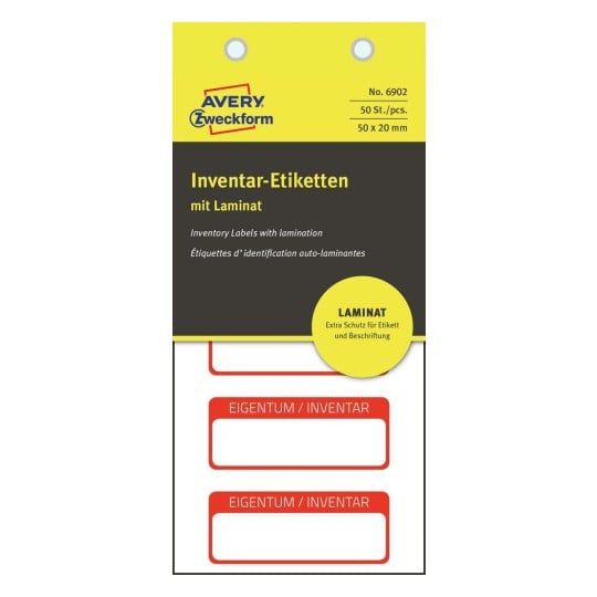 Inventar-Etiketten mit Laminat 6902
