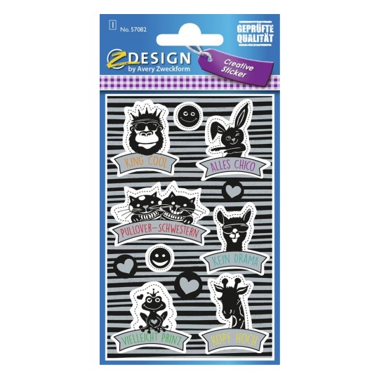 Deko Sticker „Coole Tiere mit Sprüchen“ 57082 Avery Zweckform