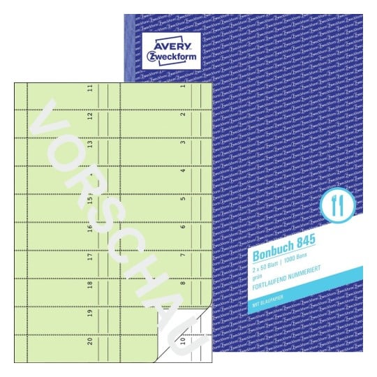 Bonbuch 845 Inhalt: 2x50 Blatt