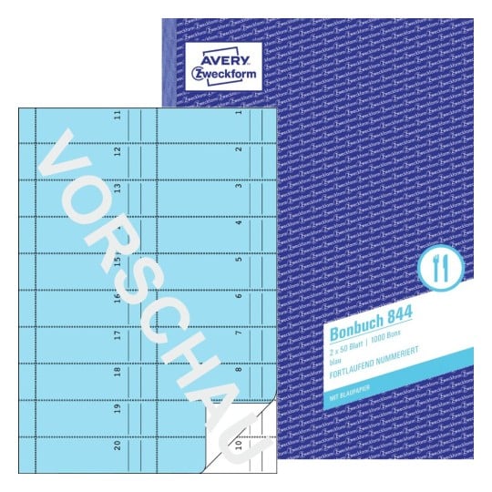 Bonbuch 844 Inhalt: 2x50 Blatt