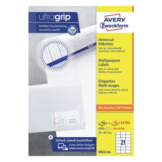Universal Etiketten 3652 200 Avery Zweckform