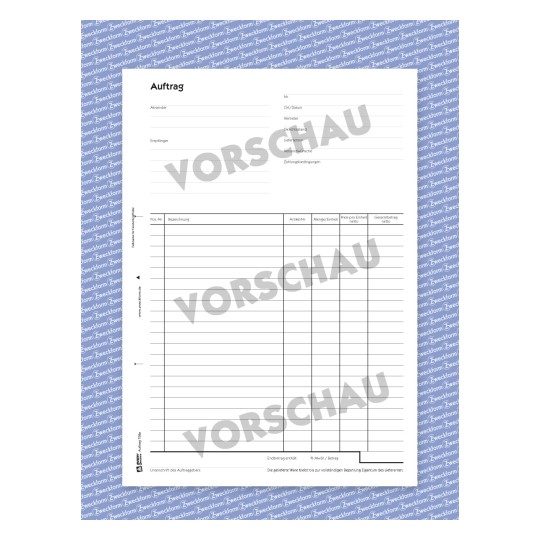 Auftrag Als Muster Zum Download Avery Zweckform Avery Zweckform