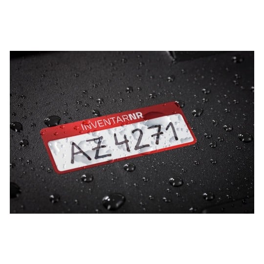6907 4004182069073 Etikett Inventar Inventar-Etikett Polyester rot 1 Feld 1 part