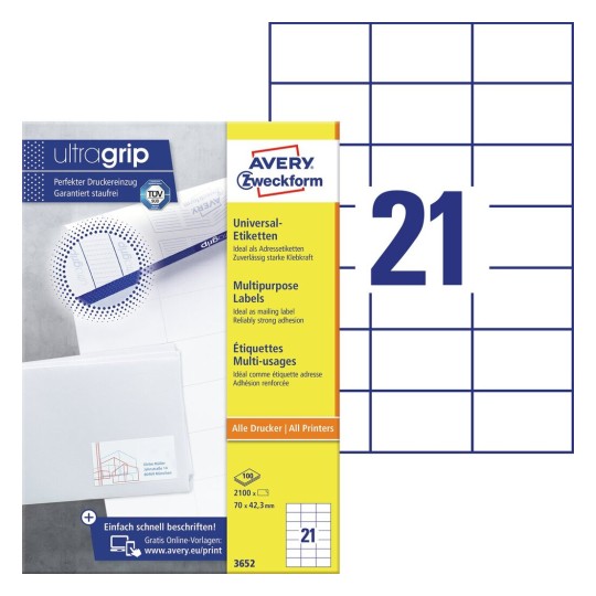 Universal Etiketten 3652 Avery Zweckform