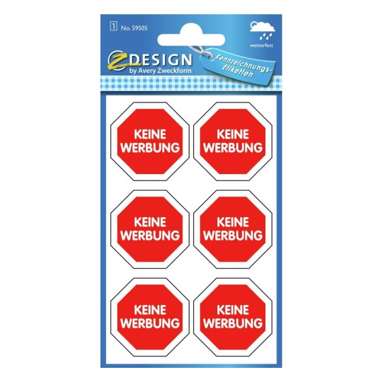 Keine Werbung Aufkleber Avery Zweckform