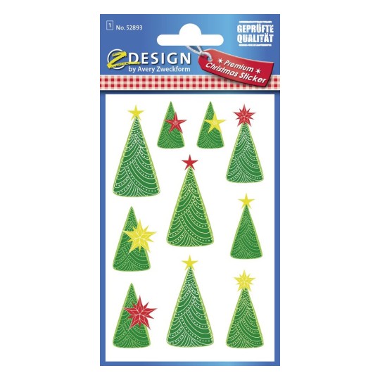 Weihnachtssticker Weihnachtsbaum, Folie, Metalloptik