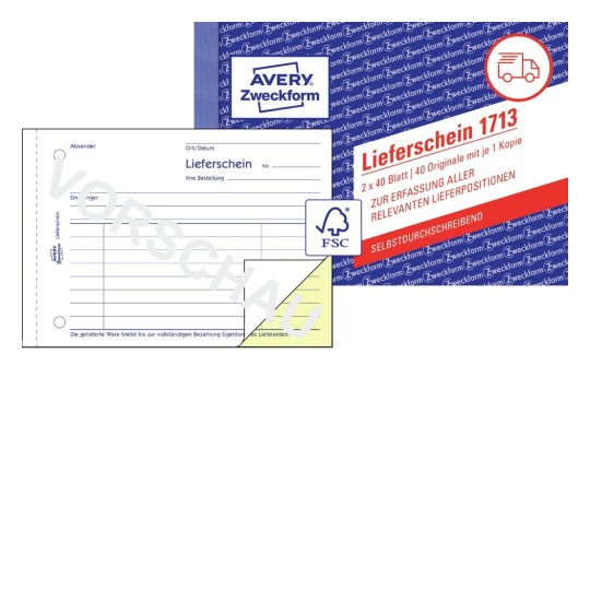 Rechnung 1714 Avery Zweckform