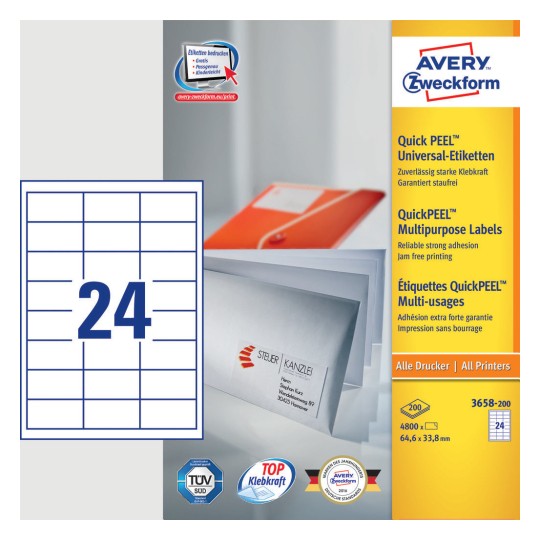 UniversalEtiketten 3658200 Avery Zweckform