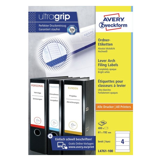 Ordner Etiketten L4761 100 Avery Zweckform