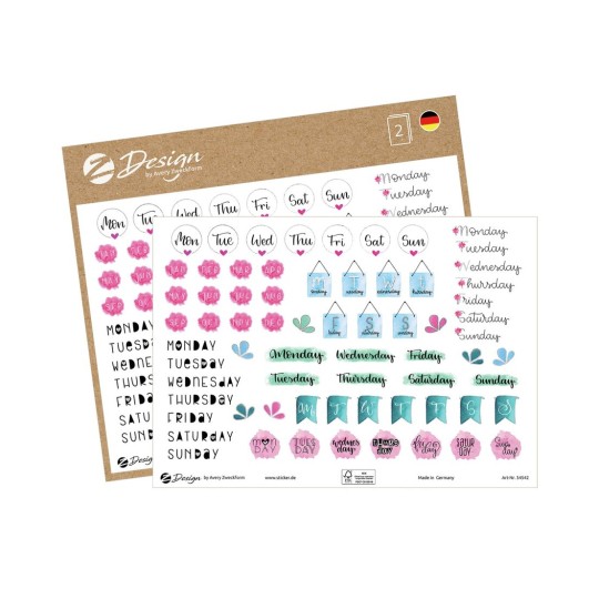 My Planner - Sticker Zahlen und Monate - Glam, 4 Blatt sortiert