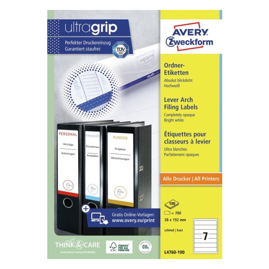 Ordner Etiketten L4760 100 Avery Zweckform