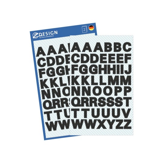 18 Digitale Buchstabensticker, Selbstklebende Klebebuchstaben mit