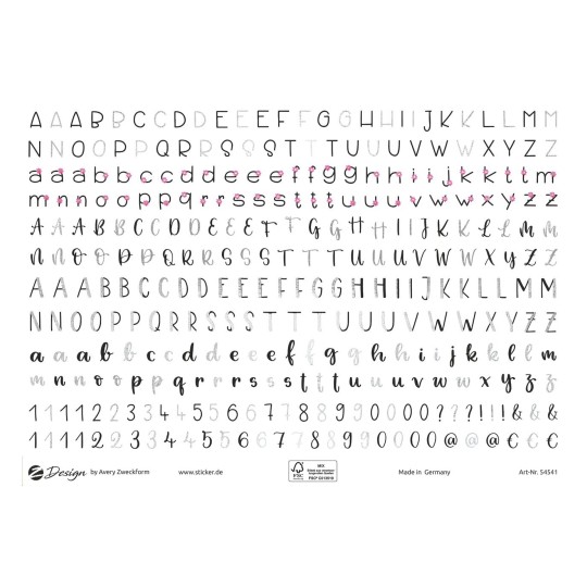 Lettering Sticker Buchstaben Zahlen 54541 Avery Zweckform