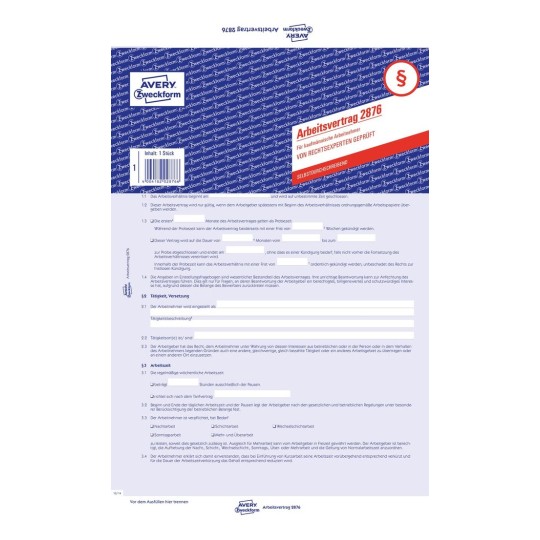 Arbeitsvertrag Minijob Geringfügige Beschäftigung 2201e Avery