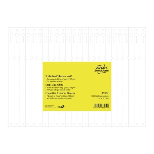 Schlaufen-Anhänger, Tyvek® 105g/m², zur Handbeschriftung T9102