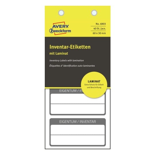 Inventar-Etiketten mit Laminat 6903