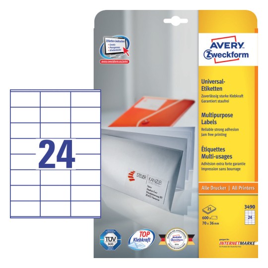 Etiketten Drucken 3490 universal etiketten 3490 avery zweckform Etiketten Drucken 3490 universal etiketten 3490 avery zweckform