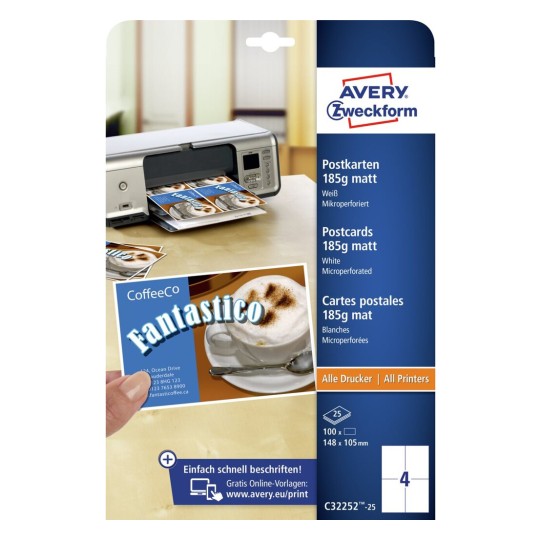 Postkarten C 25 Avery Zweckform