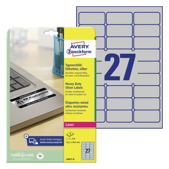 Typenschild Etiketten L6011 8 Avery Zweckform