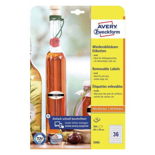 Ovale Etiketten 5086 Avery Zweckform