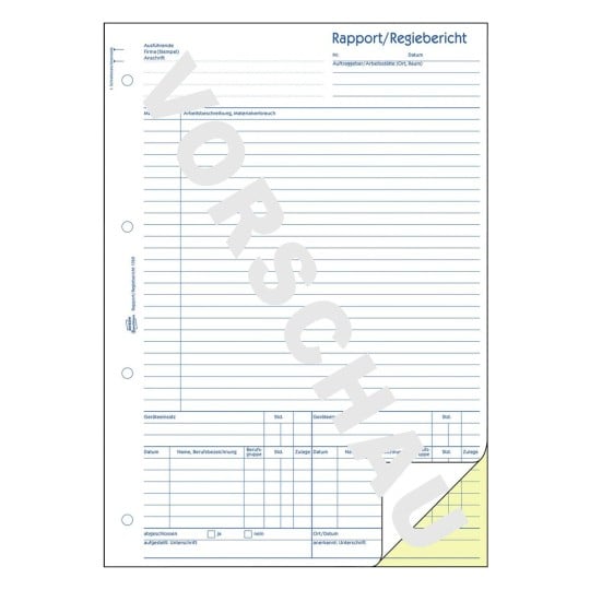 Rapport Regiebericht 1769 Avery Zweckform