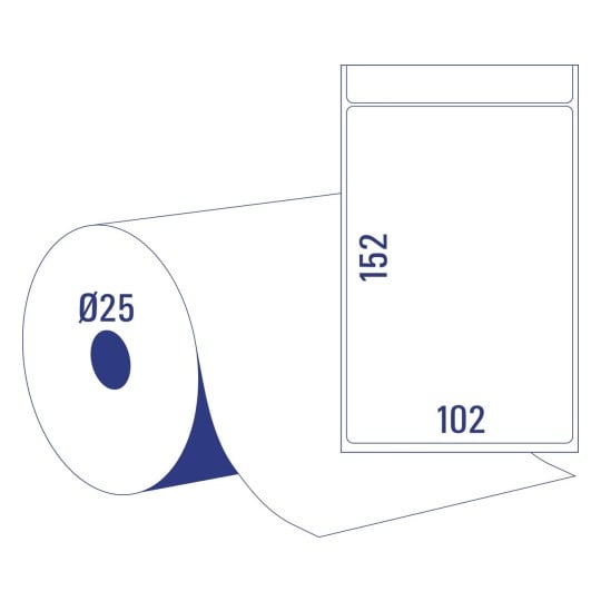 Thermotransferetiketten TT8050-25 102 x 152 mm
