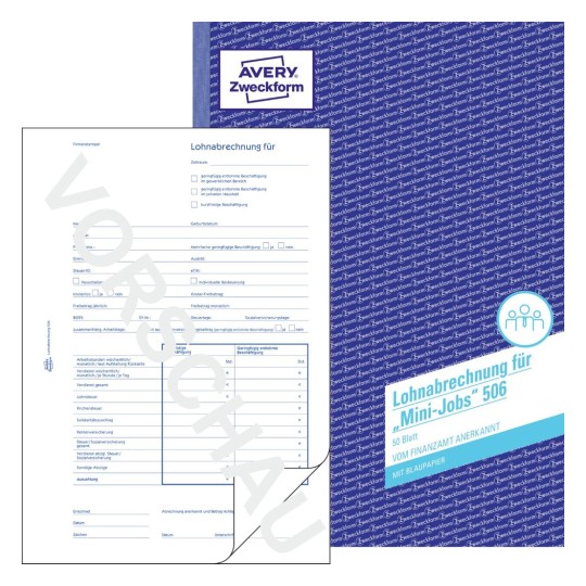 Lohnabrechnung Fur Geringf Beschaftigte 506 Avery Zweckform