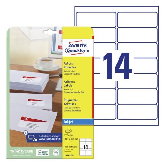 Adress-Etiketten | J8163-25 | Avery Zweckform