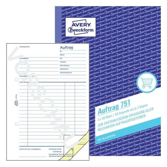 Auftrag 751 Inhalt: 3x50 Blatt