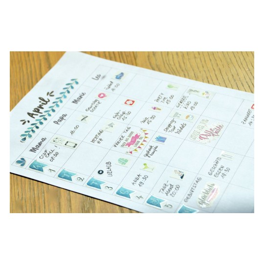 My Planner - Sticker Zahlen und Monate - Glam, 4 Blatt sortiert