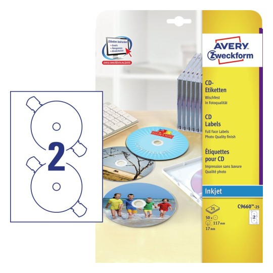 Cd Etiketten cd etiketten c9660 25 avery zweckform Cd Etiketten cd etiketten c9660 25 avery zweckform