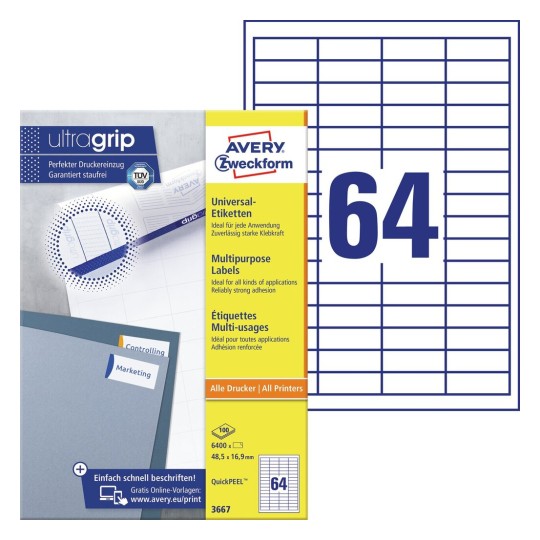 Universal Etiketten 3667 Avery Zweckform