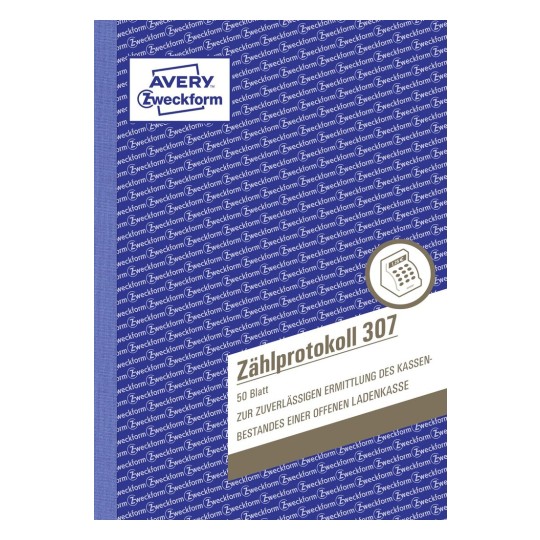 Avery ™ Zweckform Form Book 307 Zählprotokoll din A5 50 Sheets Open Cash Box 