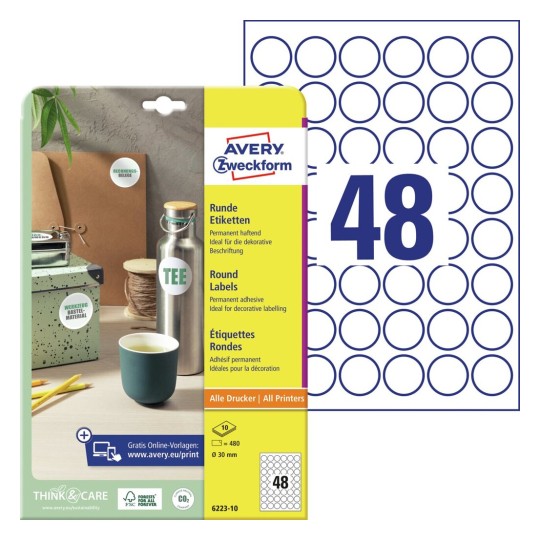Runde Etiketten L3415 100 Avery Zweckform Runde Etiketten L3415 100 Avery Zweckform